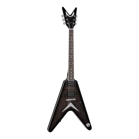 Dean V 79 Flame Top Trans Black